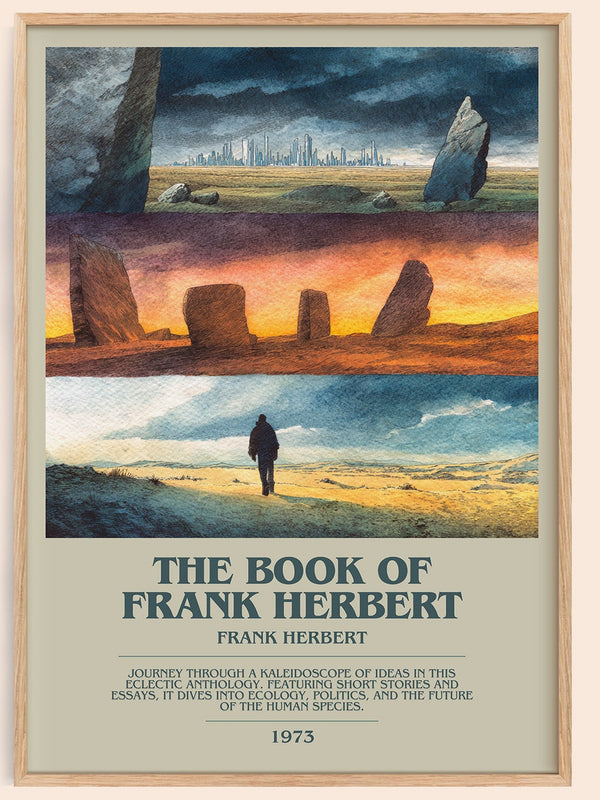 The Book of Frank Herbert bookish book poster by Frank Herbert – framed literary art print