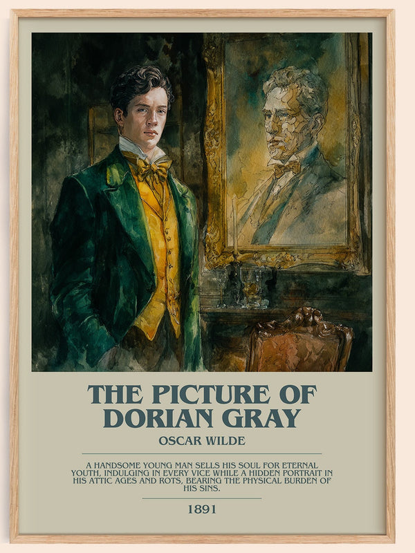 The Picture of Dorian Gray bookish book poster by Oscar Wilde – framed literary art print