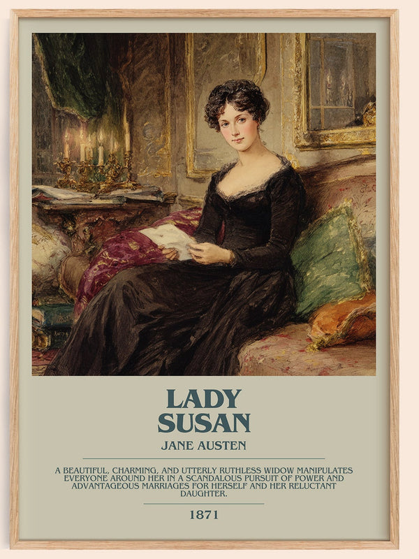 Lady Susan bookish book poster by Jane Austen – framed literary art print