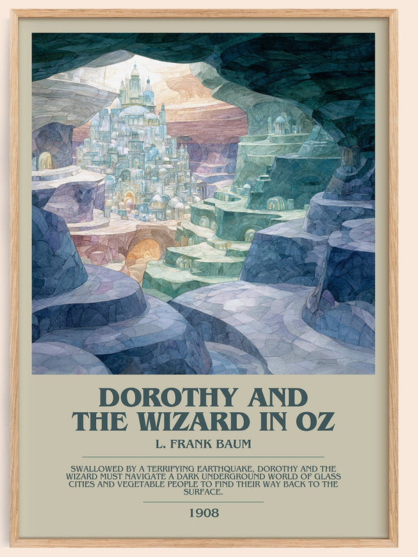 Dorothy And The Wizard In Oz bookish book poster by L. Frank Baum – framed literary art print