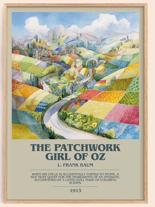 The Patchwork Girl Of Oz bookish book poster by L. Frank Baum – framed literary art print