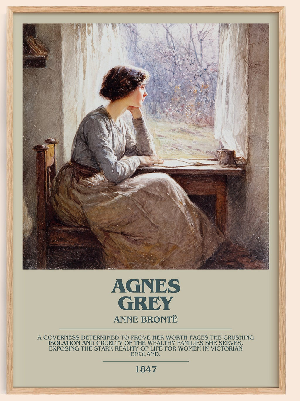 Agnes Grey bookish book poster by Anne Brontë – framed literary art print