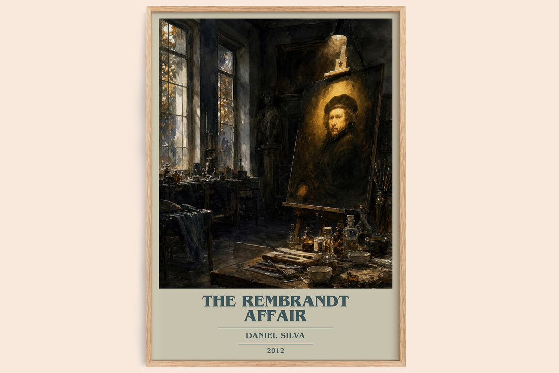 The Rembrandt Affair book cover book poster by Daniel Silva – framed literary art print