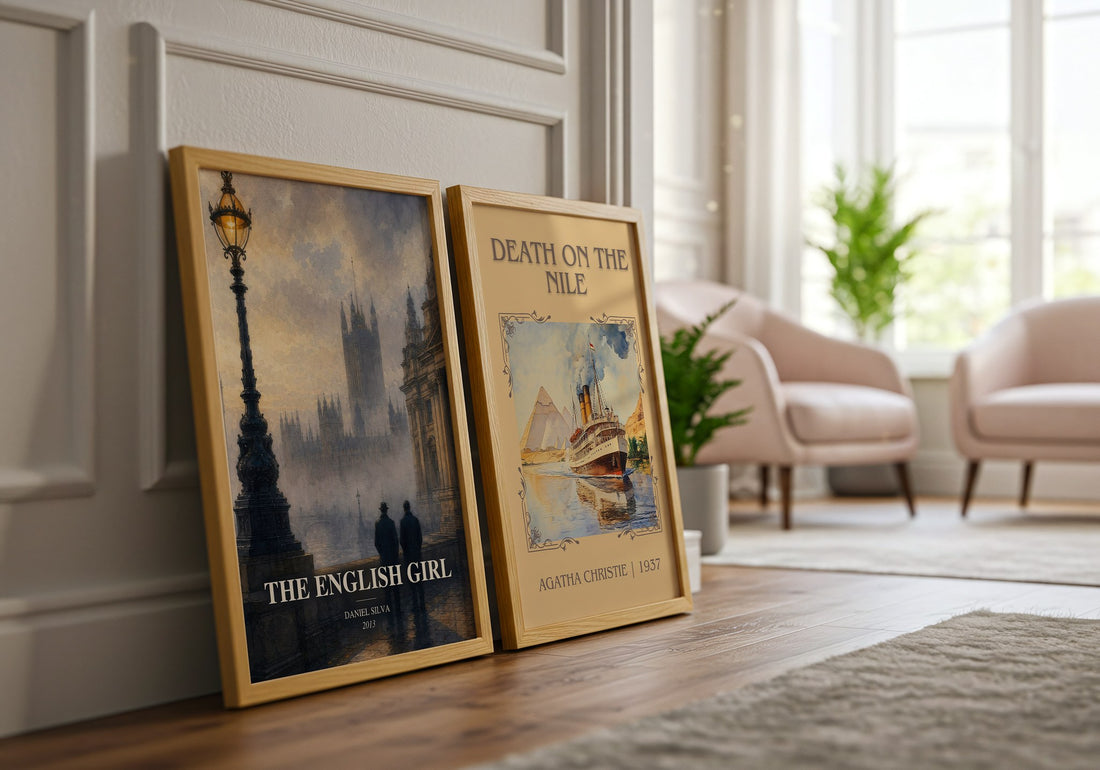 The English Girl watercolour print framed by window – literary home decor