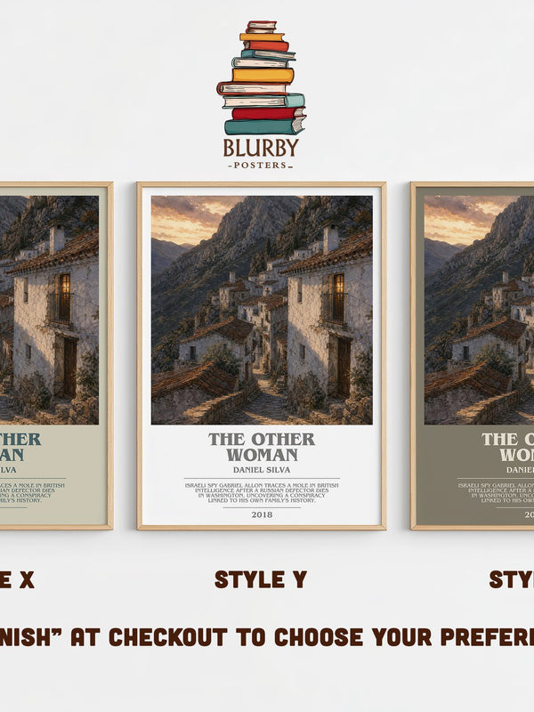 The Other Woman bookish print in frame leaning in hallway – thriller wall art