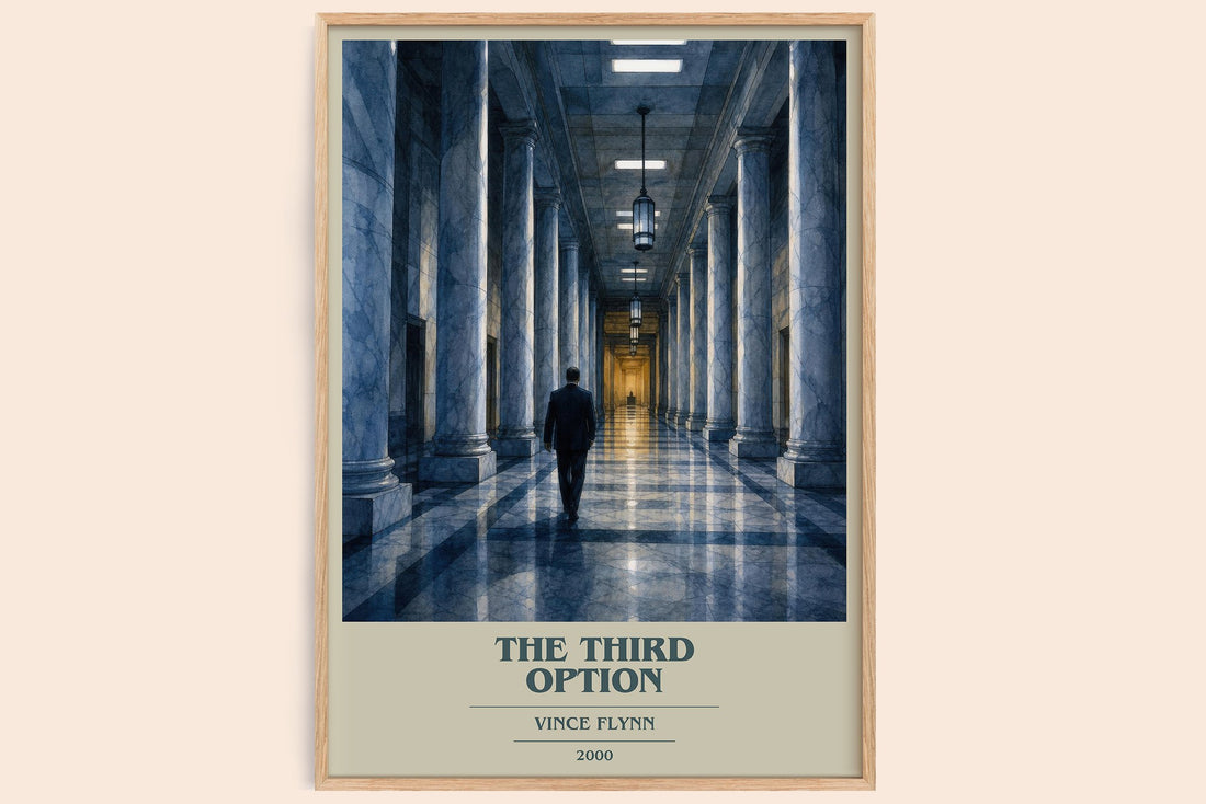 The Third Option book cover book poster by Vince Flynn – framed literary art print