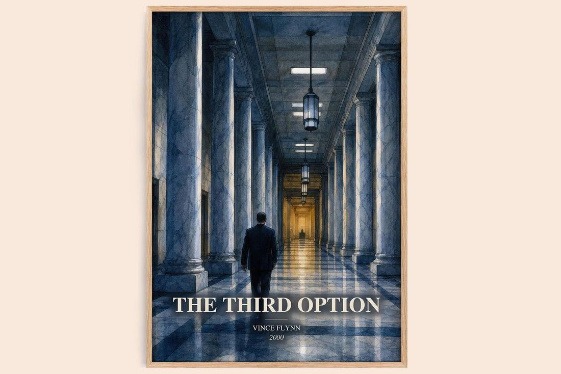 The Third Option watercolour book poster by Vince Flynn – framed literary art print