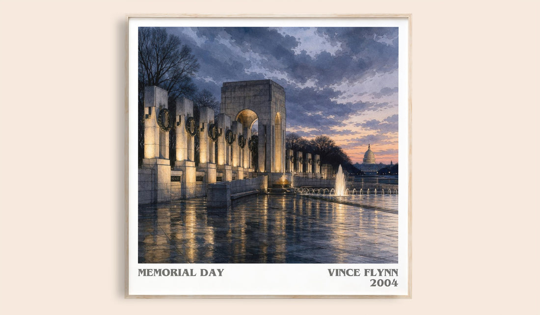 Memorial Day literary book poster by Vince Flynn – framed literary art print