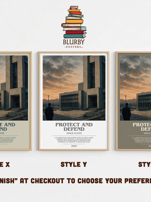 Protect and Defend bookish print in frame leaning in hallway – thriller wall art