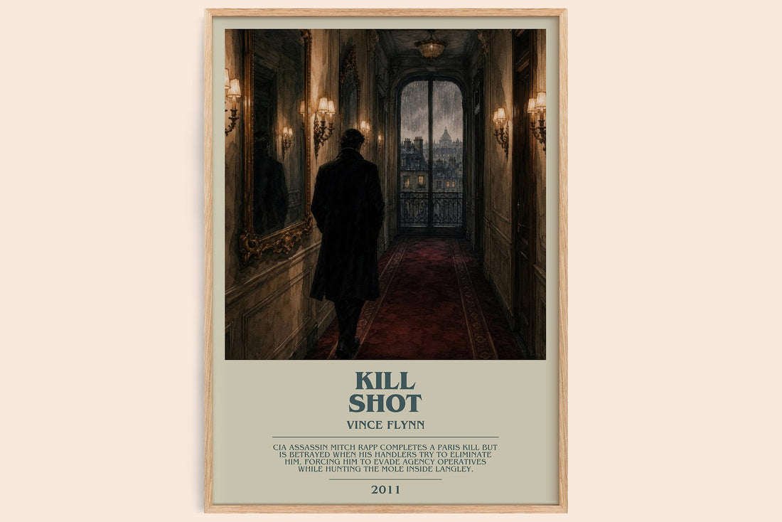 Kill Shot bookish book poster by Vince Flynn – framed literary art print