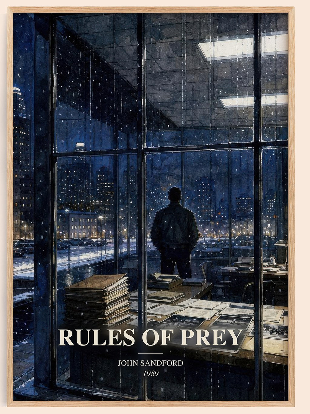 Rules of Prey watercolour book poster by John Sandford – framed literary art print