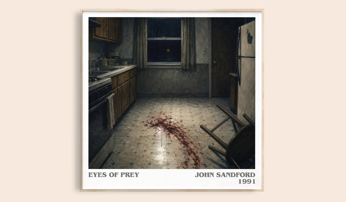 Eyes of Prey literary book poster by John Sandford – framed literary art print