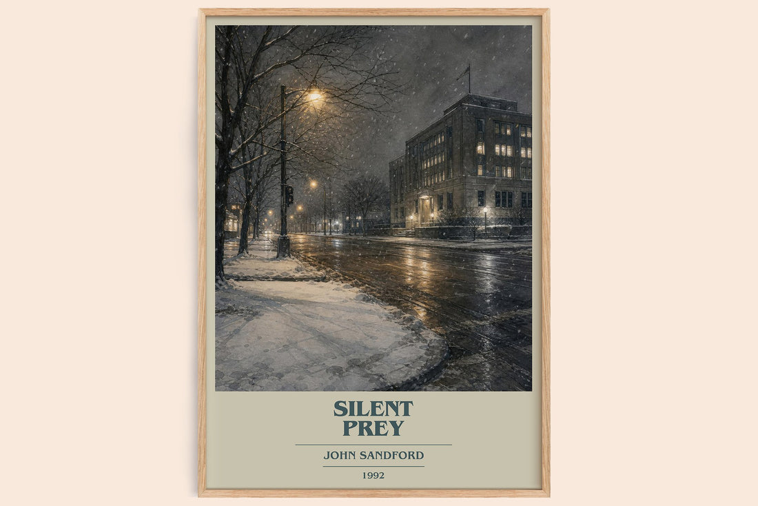Silent Prey book cover book poster by John Sandford – framed literary art print