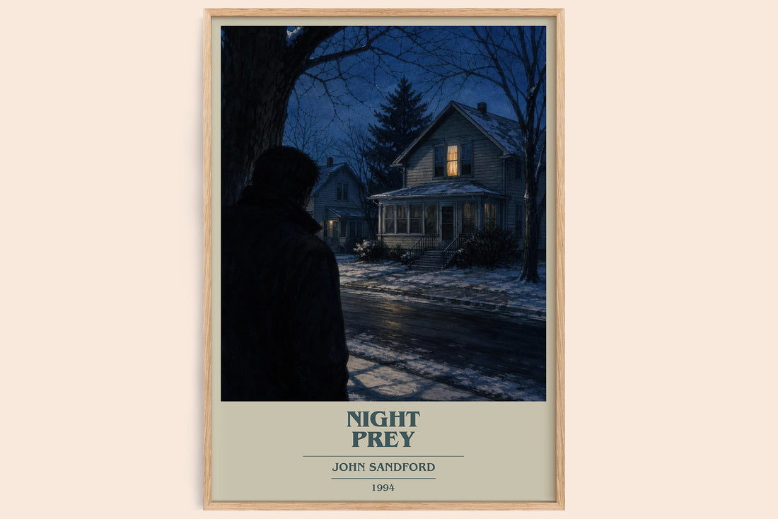 Night Prey book cover book poster by John Sandford – framed literary art print