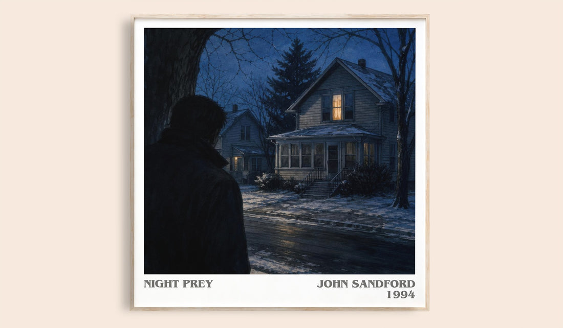 Night Prey literary book poster by John Sandford – framed literary art print