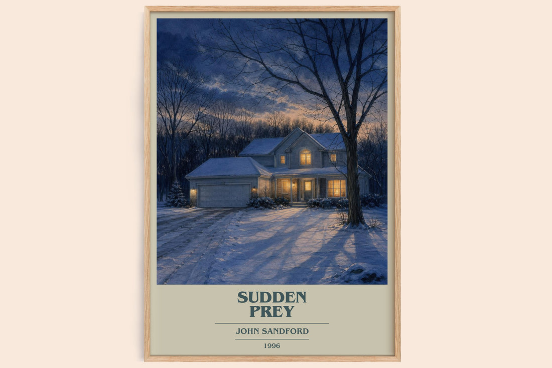 Sudden Prey book cover book poster by John Sandford – framed literary art print
