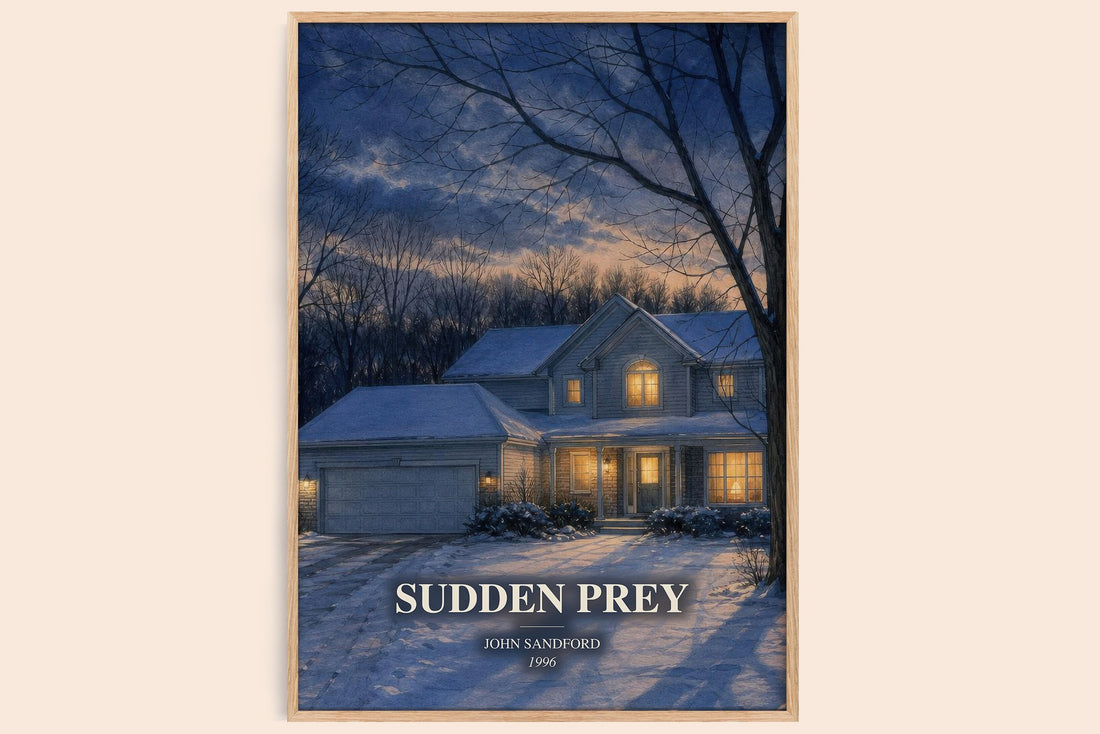 Sudden Prey watercolour book poster by John Sandford – framed literary art print