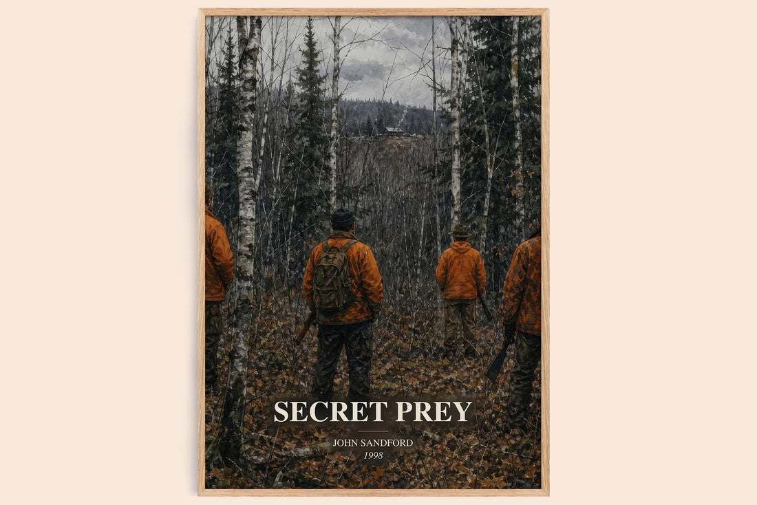 Secret Prey watercolour book poster by John Sandford – framed literary art print