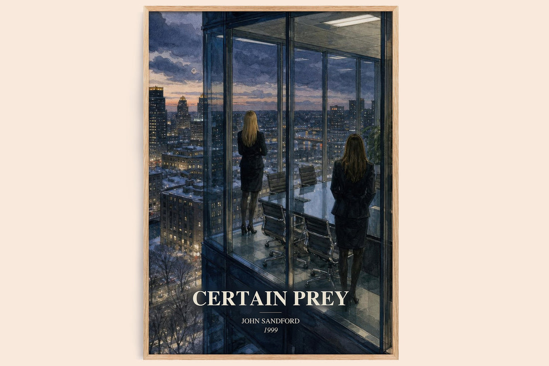 Certain Prey watercolour book poster by John Sandford – framed literary art print
