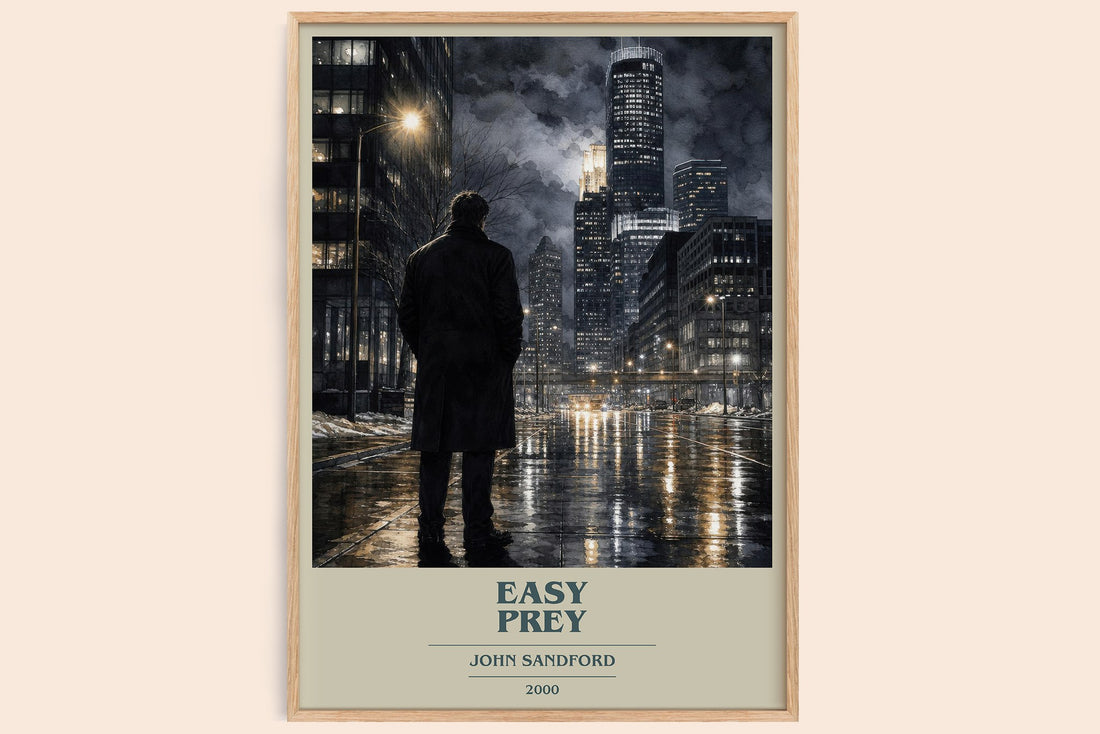 Easy Prey book cover book poster by John Sandford – framed literary art print