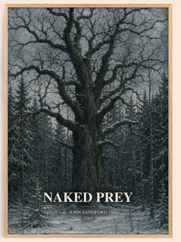 Naked Prey watercolour book poster by John Sandford – framed literary art print