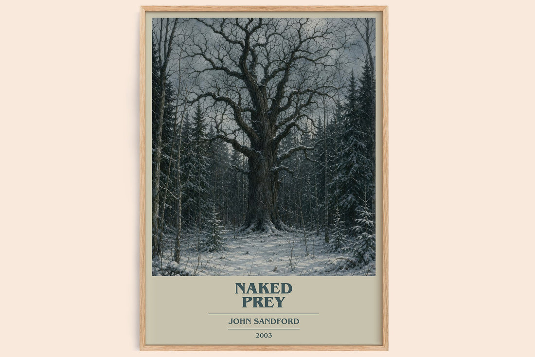Naked Prey book cover book poster by John Sandford – framed literary art print