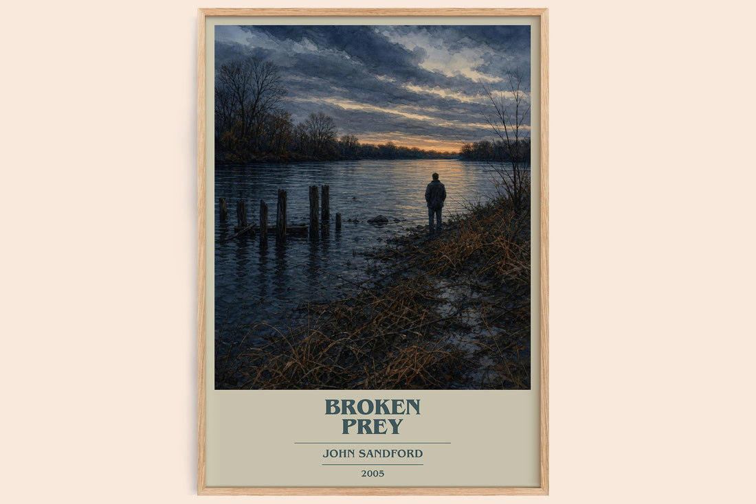 Broken Prey book cover book poster by John Sandford – framed literary art print