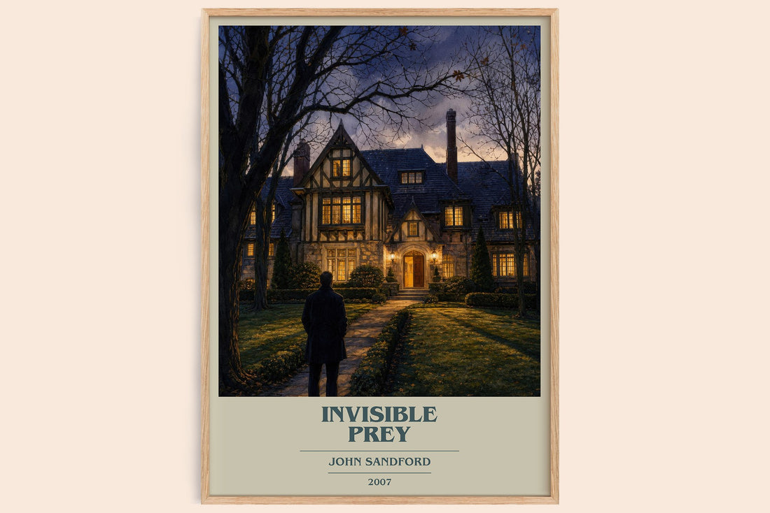 Invisible Prey book cover book poster by John Sandford – framed literary art print