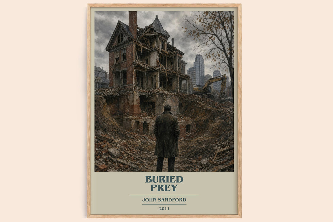 Buried Prey book cover book poster by John Sandford – framed literary art print