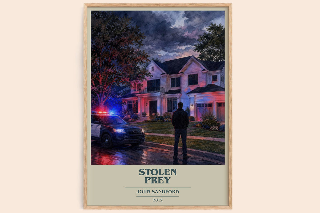 Stolen Prey book cover book poster by John Sandford – framed literary art print