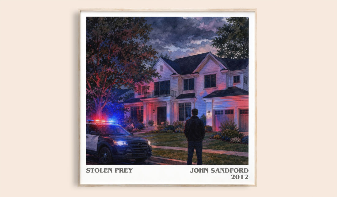 Stolen Prey literary book poster by John Sandford – framed literary art print