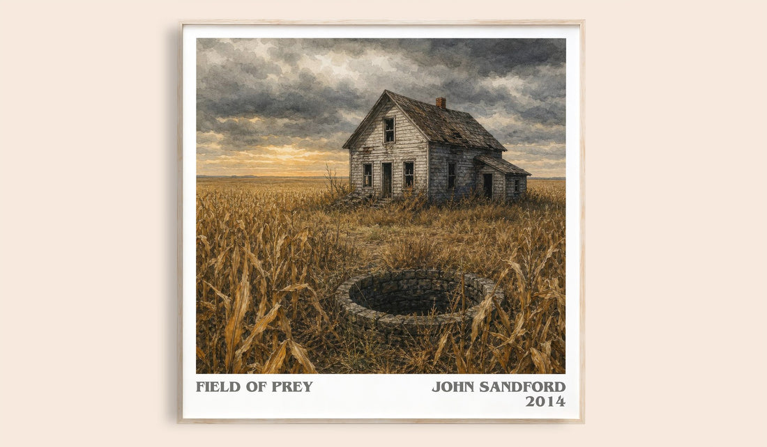 Field of Prey literary book poster by John Sandford – framed literary art print