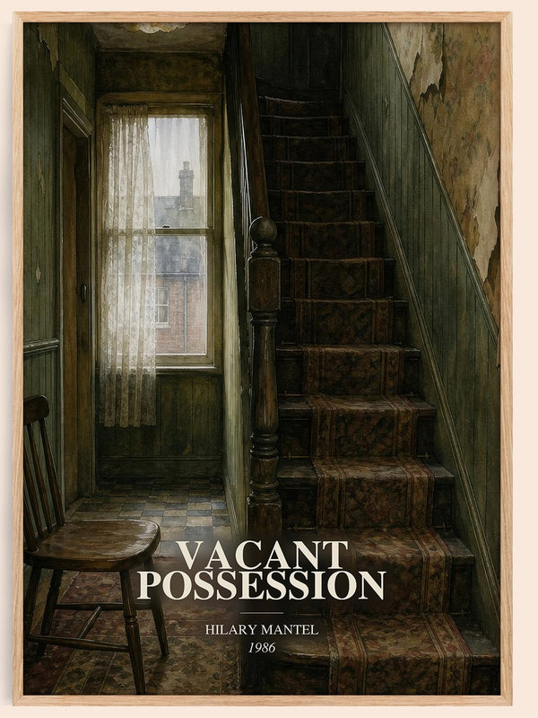 Vacant Possession watercolour book poster by Hilary Mantel – framed literary art print