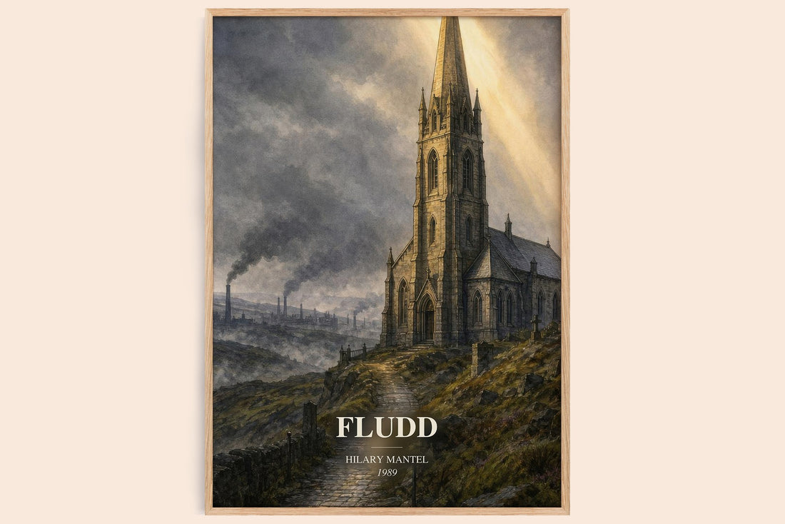 Fludd watercolour book poster by Hilary Mantel – framed literary art print