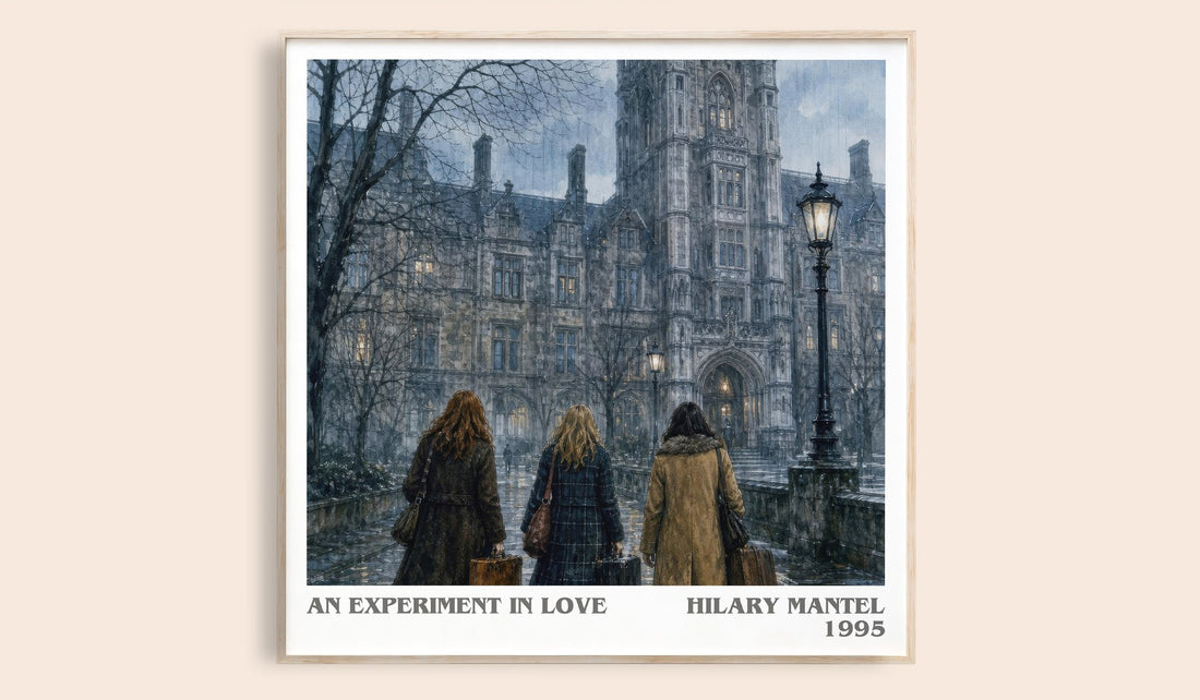 An Experiment in Love literary book poster by Hilary Mantel – framed literary art print