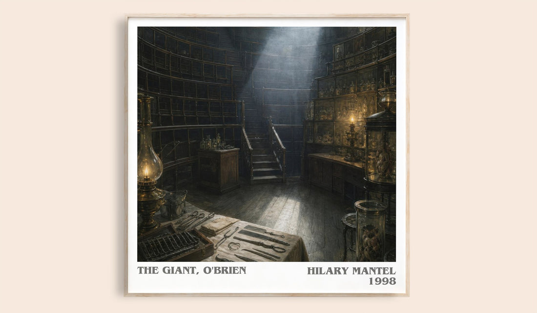 The Giant, O'Brien literary book poster by Hilary Mantel – framed literary art print