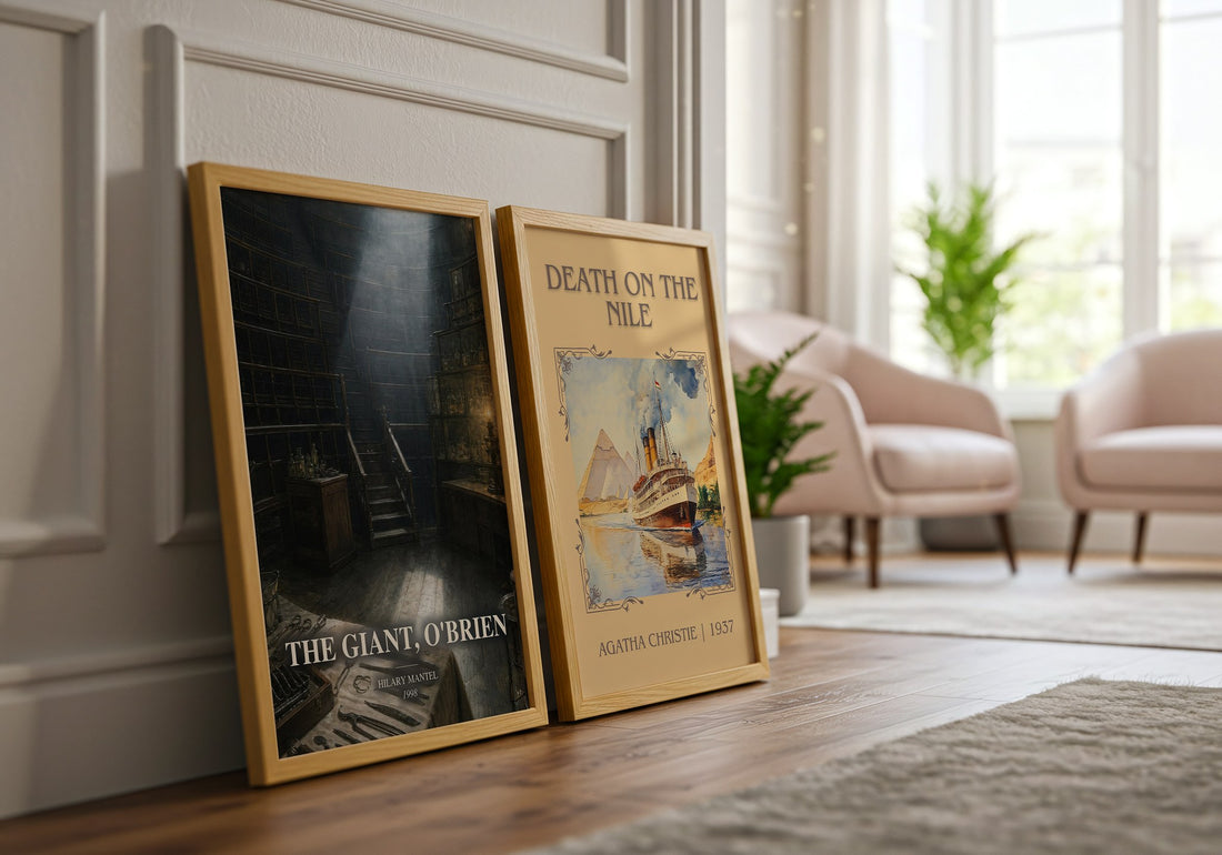 The Giant, O'Brien watercolour print framed by window – literary home decor