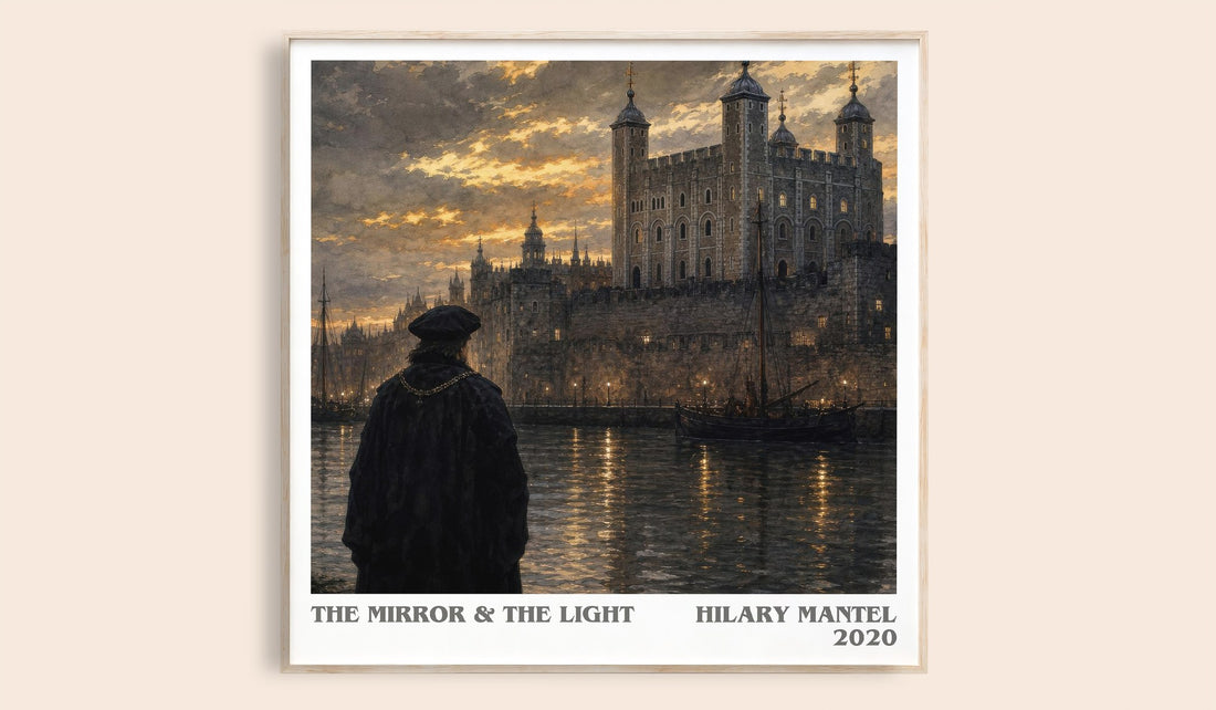 The Mirror & the Light literary book poster by Hilary Mantel – framed literary art print