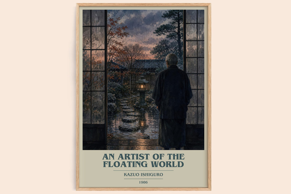 An Artist of the Floating World book cover book poster by Kazuo Ishiguro – framed literary art print