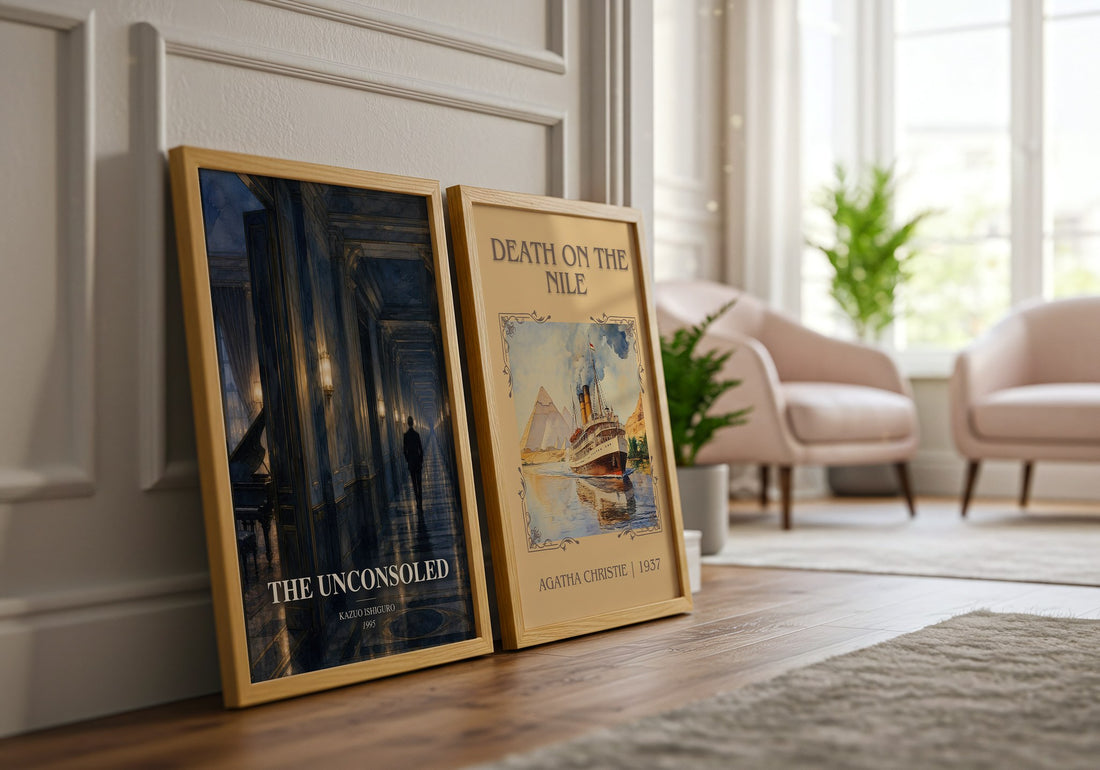 The Unconsoled watercolour print framed by window – literary home decor