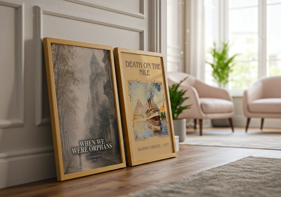 When We Were Orphans watercolour print framed by window – literary home decor