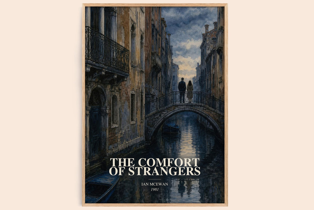 The Comfort of Strangers watercolour book poster by Ian McEwan – framed literary art print