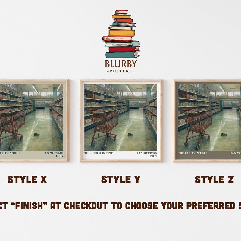 The Child in Time literary print in frame leaning in hallway – literary fiction wall art