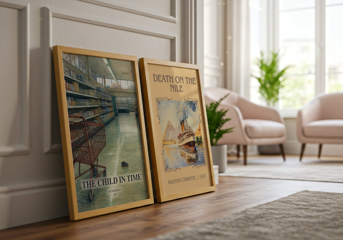 The Child in Time watercolour print framed by window – literary home decor