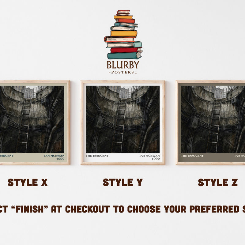 The Innocent literary print in frame leaning in hallway – thriller wall art