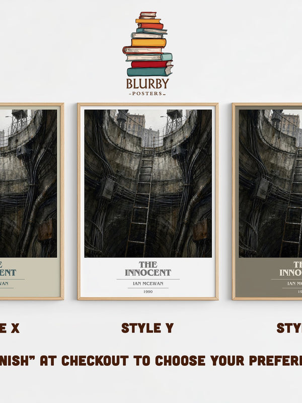 The Innocent book cover print in frame leaning in hallway – thriller wall art