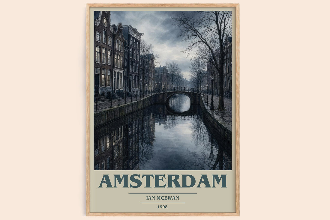 Amsterdam book cover book poster by Ian McEwan – framed literary art print