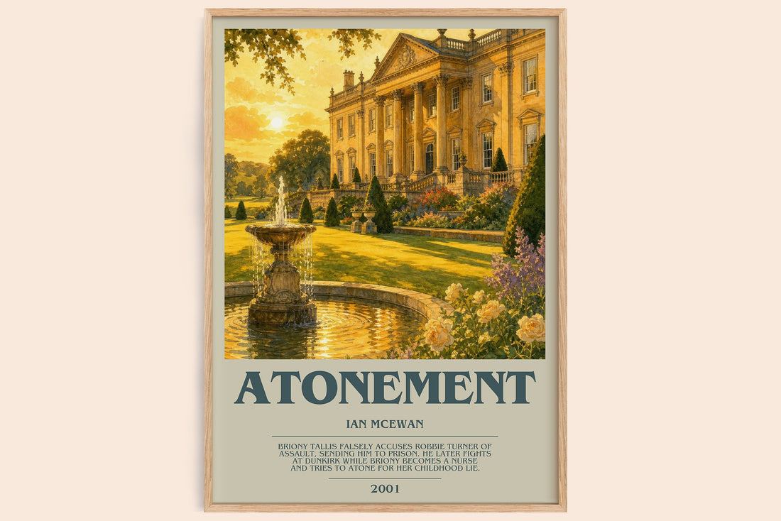 Atonement bookish book poster by Ian McEwan – framed literary art print