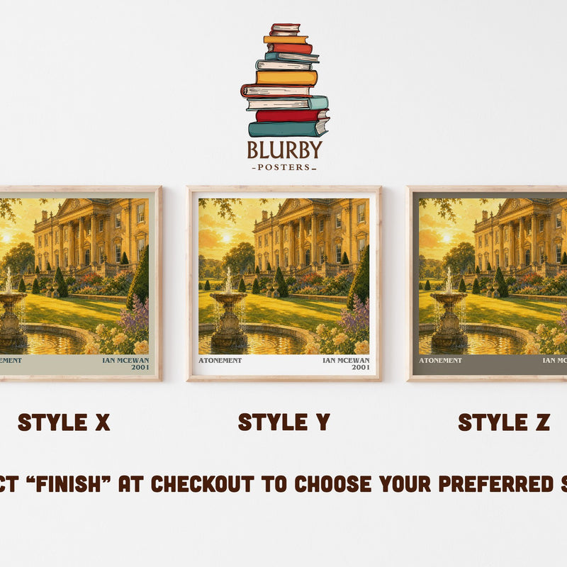 Atonement literary print in frame leaning in hallway – literary fiction wall art