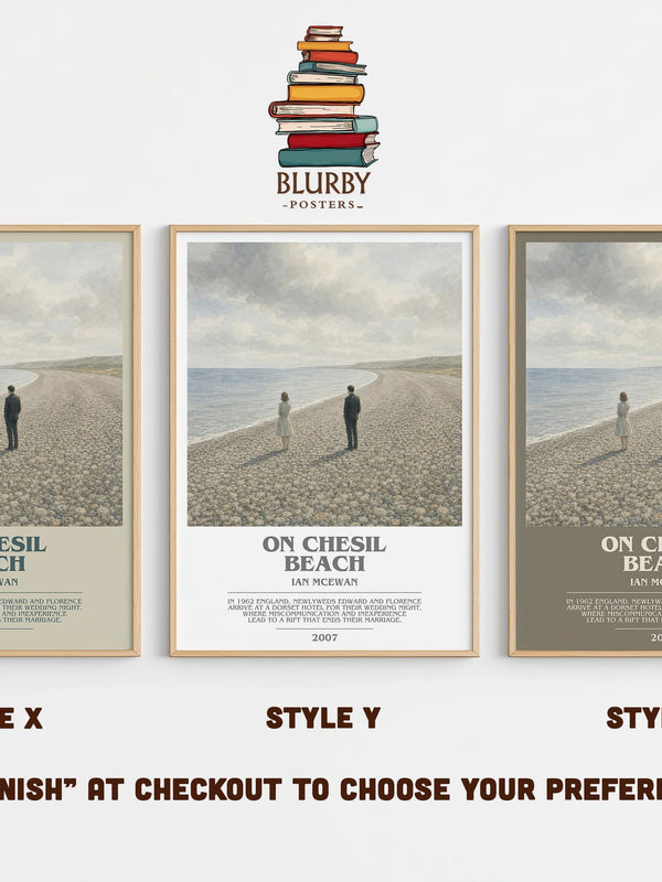 On Chesil Beach bookish print in frame leaning in hallway – literary fiction wall art